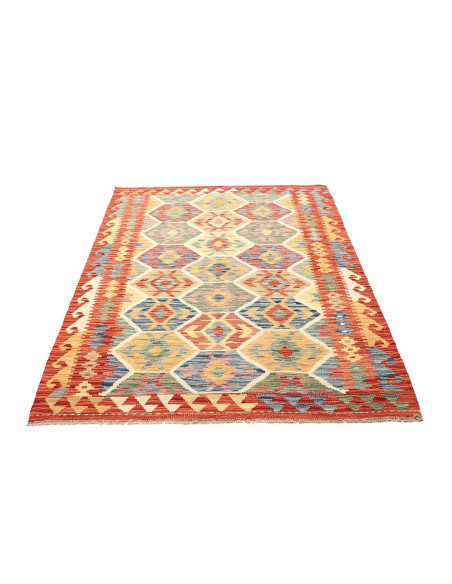 Rug Kilim Afghanistan maroon red 128x176