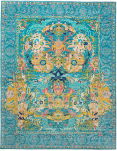 Tappeto Shahi Fine Pakistan 280x367 Turchese Or