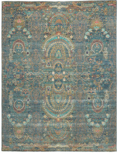 Rug Shahi Fine Pakistan 270x356 Teal Gold Rust