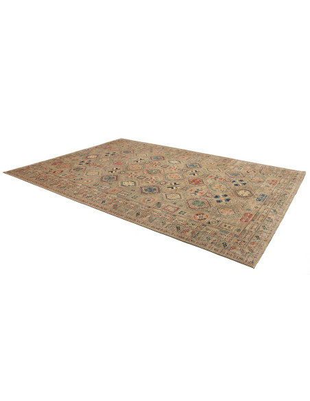 Rug Kazak Fine Pakistan 273x374 Beige Blue Red