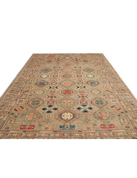 Rug Kazak Fine Pakistan 273x374 Beige Blue Red