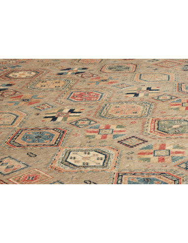 Rug Kazak Fine Pakistan 273x374 Beige Blue Red