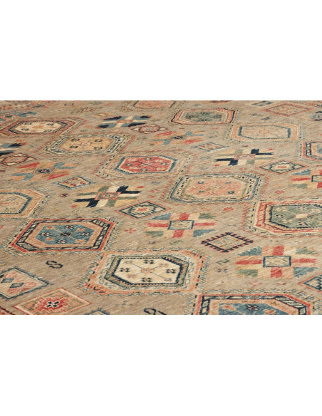 Rug Kazak Fine Pakistan 273x374 Beige Blue Red