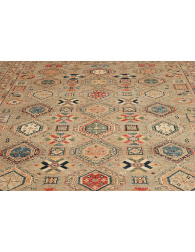 Rug Kazak Fine Pakistan 273x374 Beige Blue Red