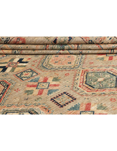 Tappeto Kazak Fine Pakistan 273x374 Beige Blu R