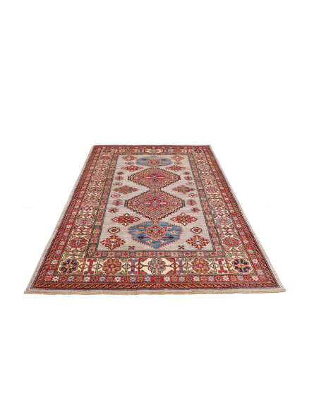 Rug Kazak Fine Pakistan 149x207 Light Grey Red