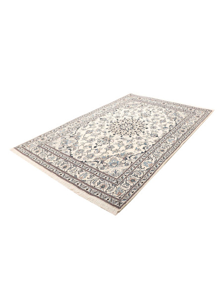 Tappeto Nain Kashmar Persia bianco grigio 163x247