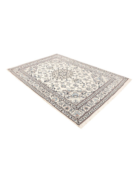 Tappeto Nain Kashmar Persia bianco grigio 163x247