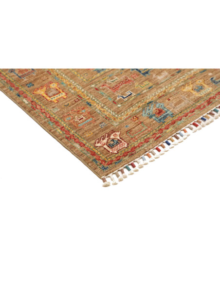 Tappeto Rubin Pakistan 81x297 Marrone Terra Blu