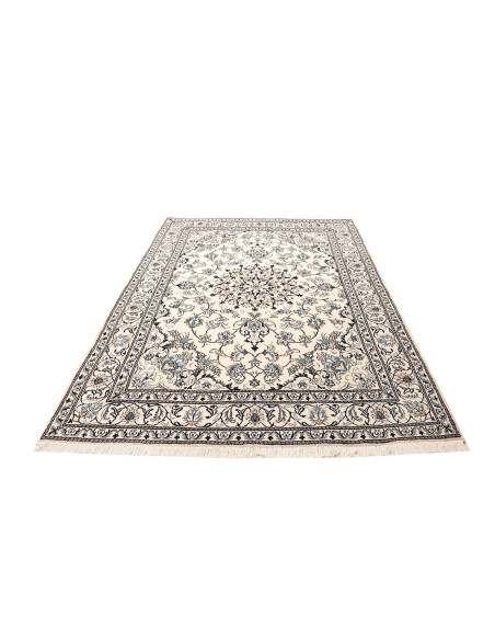 Tappeto Nain Kashmar Persia bianco grigio 163x247