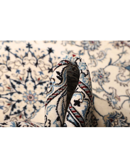 Tappeto Nain Kashmar Persia bianco grigio 163x247