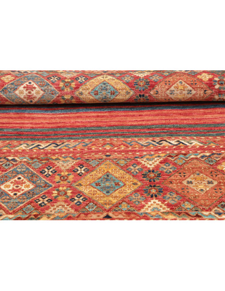 Rug Rubin Pakistan 96x148 Brick Red Petrol Blue