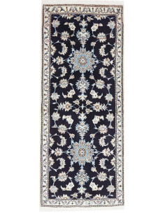 Rug Nain Kashmar Persia white sky blue 78x195