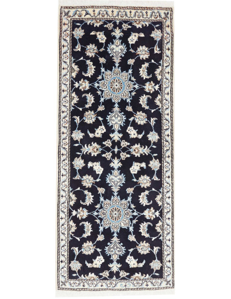 Tappeto Nain Kashmar Persia bianco azzurro 78x195