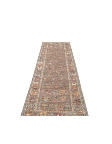 Tappeto Rubin Pakistan 80x293 Marrone Cenere Mu