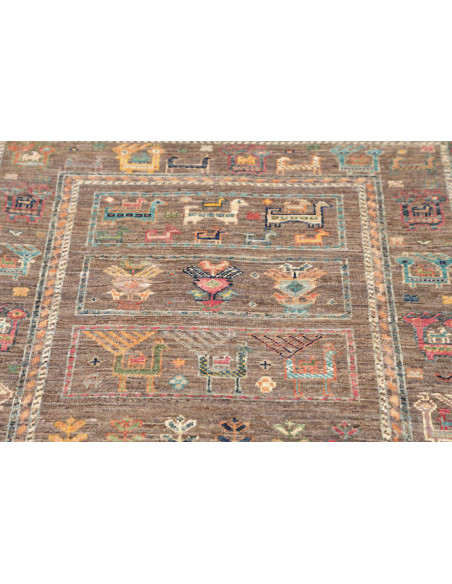Rug Rubin Pakistan 82x294 Earthy Brownish Gray