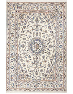 Tappeto Nain Kashmar Persia bianco grigio 198x295
