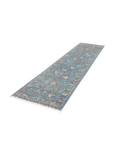 Rug Rubin Pakistan 78x302 Teal Blue Ochre Rust 2
