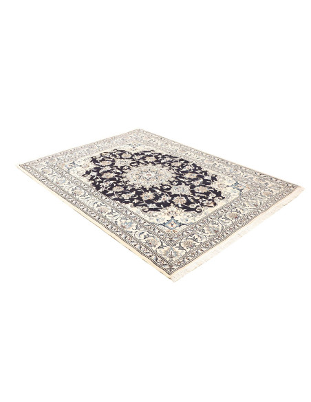 Rug Nain Kashmar Persia white grey 152x202