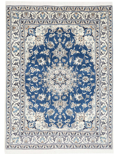 Tappeto Nain Kashmar Persia bianco grigio 153x205