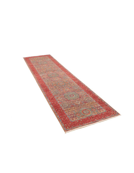 Rug Mamlouk Pakistan 81x300 Terracotta Red Aqua