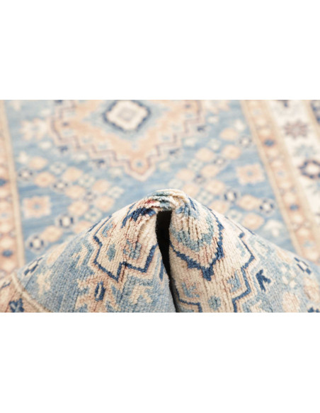 Rug Kazak Afghanistan 84x302 Sky Blue Cream Nav
