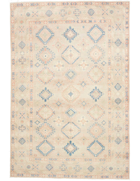 Tappeto Kazak Afghanistan 207x306 Beige Blu Pes