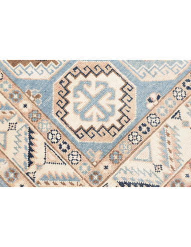 Rug Kazak Afghanistan 81x289 Sky Blue Cream Bei