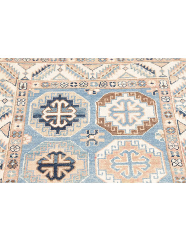 Rug Kazak Afghanistan 81x289 Sky Blue Cream Bei