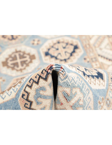 Rug Kazak Afghanistan 81x289 Sky Blue Cream Bei