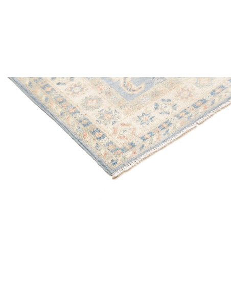 Rug Kazak Afghanistan 83x298 Sky Blue Cream Bei