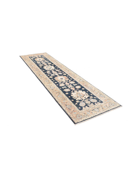 Rug Kazak Afghanistan 83x286 Dark Blue Light Be