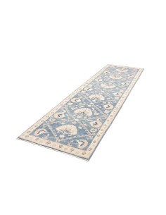 Tappeto Kazak Afghanistan 85x296 Blu Cielo Beig 2