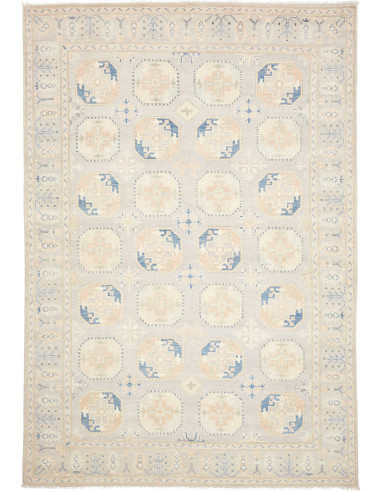 Rug Kazak Afghanistan 205x297 Light Grey-beige