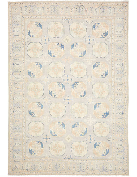 Rug Kazak Afghanistan 205x297 Light Grey-beige