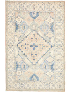 Rug Kazak Afghanistan 198x301 Cream Blue