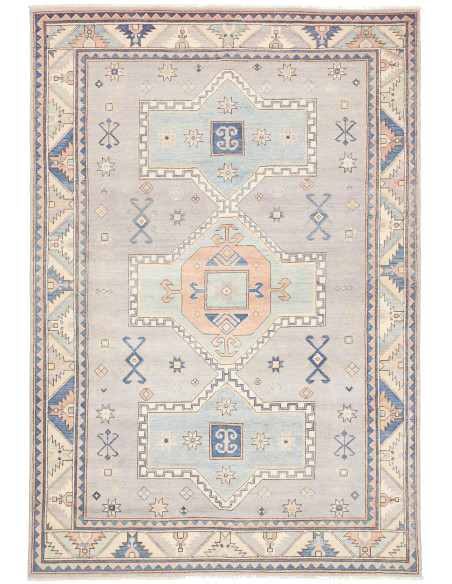 Tappeto Kazak Afghanistan 189x278 Grigio-lavand