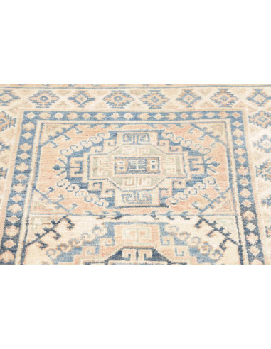 Rug Kazak Afghanistan 82x290 Beige Cream Blue S