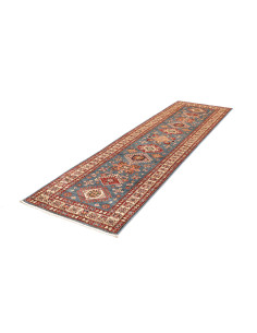 Tappeto Kazak Fine Pakistan 86x306 Blu Petrolio 2