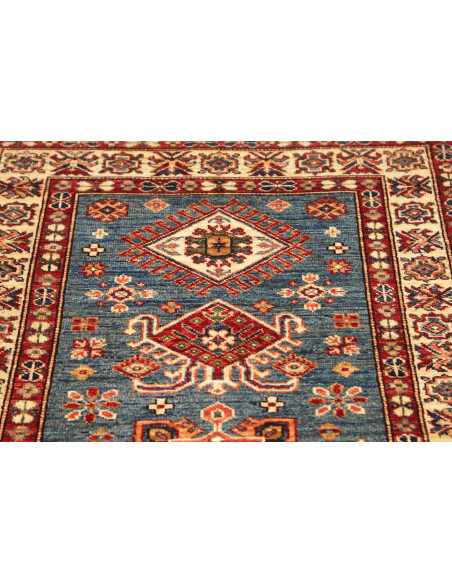 Tappeto Kazak Fine Pakistan 86x306 Blu Petrolio