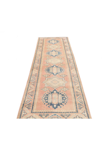 Rug Kazak Afghanistan 81x297 Peach Pink Blue Cr