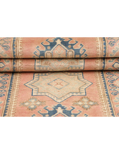Tappeto Kazak Afghanistan 81x297 Rosa Pesca Azz