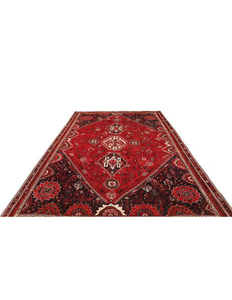 Rug Shiraz Persia maroon yellow 220x333