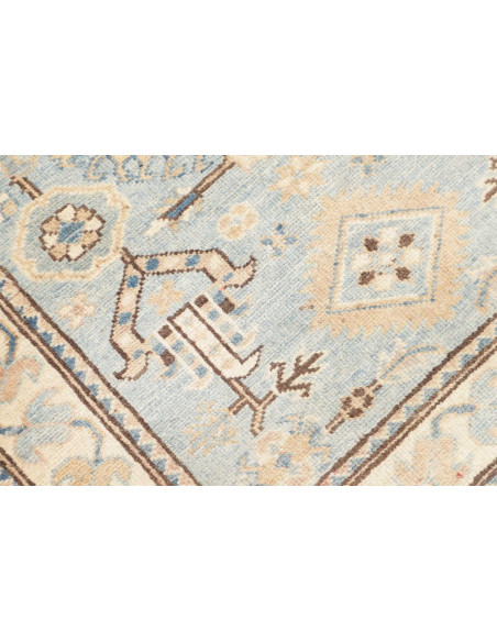 Tappeto Kazak Afghanistan 85x283 Azzurro Beige