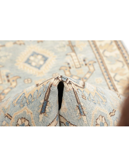 Tappeto Kazak Afghanistan 85x283 Azzurro Beige