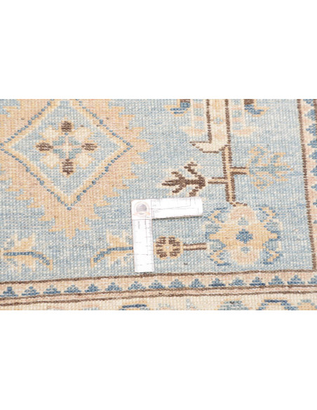 Tappeto Kazak Afghanistan 85x283 Azzurro Beige