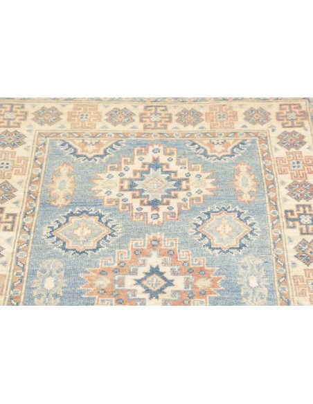 Rug Kazak Afghanistan 83x294 Pale Blue Cream Be