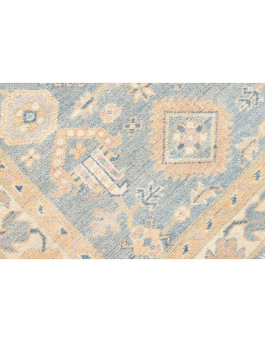 Rug Kazak Afghanistan 86x301 Sky Blue Cream Bei