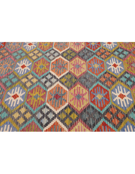 Rug Kilim Afghanistan 208x301 Grey Multicolored