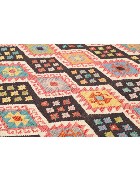 Tappeto Kilim Afghanistan 254x287 Carbone Multi